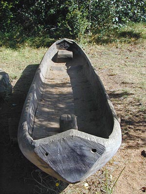 [Photo of Yurok canoe]